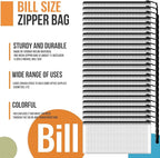 24pcs Mesh Zipper Pouch Bags 9.3 x 4.7 Inches, Black Small Clear Pouches Bulk, Travel Cosmetics Organization, Classroom and Office Supplies