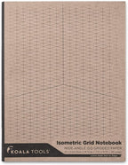 KOALA TOOLS | Isometric Graph Paper Notebook (3 pack) | 7.5" x 9.75", 60 pp. - Kraft Cover Isometric Grid Drawing Pads - Suitable for Industrial, Architectural, Interior Design