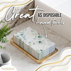 Trendables Sage Green Napkins for decoupage 200 Pcs 3 Ply Eucalyptus Napkins Decorative Guest Towels Disposable Bathroom, Flower Design For Tea Party Decorations, Dinners & Weddings