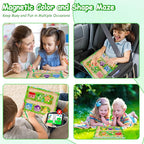 Magnetic Color & Shape Maze, Toddler Montessori Toys for 3 4 5 Year Old Girl Boy Birthday Gift, Magnetic Puzzles Board for Kids, Wooden Magnets Color Shape Sorting Toys, Preschool Learning Activities
