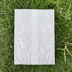 SWANGSA 50 Pack Vellum Jackets for 5x7 Invitations, Elegant White Wildflower Vellum Paper, 115GSM Translucent Invitation Sleeve Wraps for Wedding Bridal Baby Shower Birthday Envelopes