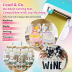 TECKWRAP 5.5"x12" Smart Adhesive Vinyl 25 Colors Holographic Chrome, Matte & Glossy Permanent Vinyl Bundle & 2 PCS Transfer Tape - No Need Cutting Mat- Compatible with Joy Machine for Handcrafts