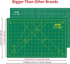 ArtAt Self Healing Cutting Mat: 12″x 18″ Green Double Sided Non-Slip 5 Layers PVC Durable Craft Sewing A3 Mat for Rotary Cutter, Use for Quilting and Scrapbooking and Craft & Art Projects…