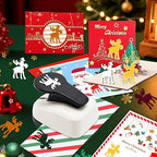 1 inch Christmas Punch for Craft, Deer Paper Punch for Paper Crafting, Reinforce Lever Action Deers Shape Hole Punches, Deer Punches for Scrapbooking Gifts DIY Arts