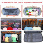 Crochet Backpack,Knitting Bag Backpack Yarn Storage Organizer Travel Crochet Bag with USB Charging Port,Yarn Storage Tote Bag Yarn Holder Case for Knitting Needles,Crochet Hooks,Crochet Accessories