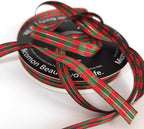 Micomon X'Mas Gingham Ribbon Green Red Metallic Gingham Ribbon 25 Yards Each Roll 100% Polyester (3/8",RedGreenGold)