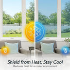 DOWELL One Way Window Privacy Film with 3 Tools Window Tint for Home Sun Blocking Heat Control Anti UV Reflective Mirror Covering See Out Not in for House and Office Silver 17.5" X 78.7"