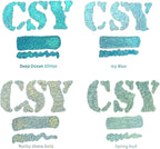 CSY art gallery Metallic Acrylic Ink-Craft Paint-Calligraphy Inks,Glitter-Pearlescent -ICY Blue Drawing Ink Liquid Gold Leaf Paints with Dropper, 1oz - 29.5 ml (Ice Lake Mountains Set)