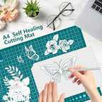 Cutting Mat 9"x12" Self Healing Cutting Mat Size Double Sided 5-Ply Rotary Sewing mat for Crafts Fabric Quilting Hobby Art Clay Precision Scrapbooking Project, A4, Green 2PCS