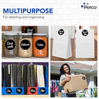 Perco Black 3-Inch Round Circle Dot Sticker Labels - Multi-Roll Pack (3 Rolls, 500 Labels Each) - Permanent Adhesive, Vibrant Colors, Strong Hold - Perforated for Easy Use - Made in USA