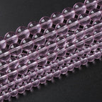 6mm 60pcs Smooth Rose Pink Glass Beads Quartz Crystal Round Loose Beads for Jewelry Making DIY Bracelet Necklace