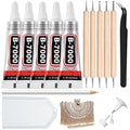 B7000 Clear Adhesive with Precision Tips, 5 PCS B-7000 Jewelry Bead Glue for Diamond Rhinestone Applicator Tools Set - Strength Adhesive for Nail Art DIY Crafts Clothes Shoes Bags