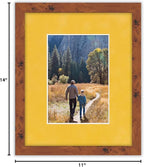 Pack of 25 Acid Free 11x14 Mats Bevel Cut for 8.5x11 Photos - Sunrise Yellow Suede Precut Matboards With Backing Boards and Clear Photo Mat Bags For Pictures, Photos, Framing - 4-ply Thickness