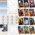 Zhanmai 12 Pack Pre Drawn Canvas for Painting Sip and Paint Kit 8" x 10" Paint Party Set Canvas Painting Pre Printed Canvases for Party Favor DIY Virtual Adult's Date Night(Halloween Pumpkin)