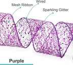 CT CRAFT LLC Sparkling Glitter Mesh Wired Ribbon 2.5" x 20 Yards Purple for Christmas Home Decor Bow Gift Wrapping DIY Crafts Wreath