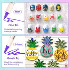 FUMILE 18 Colors Dual Tip Acrylic Paint Pens, Paint Pens paint Markers with Extra Fine Tip and Brush Tip for Wood, Rock, Glass, Ceramic, Canvas.Acrylic Markers for Halloween and Christmas.
