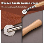 Nitlak 2 PCS Tracing Wheel with Wooden Handle Stainless Steel Pounce Wheel, Point Sewing Tracing Wheel for Sewing Patterns, Rotary Perforator, Overstitch Wheel, Perforation Cutter