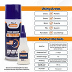 FIX & FUSION Ca Super Glue (1.77 Oz) with Activator Spray (6.76 Fl Oz) Set, Fast Adhesive/Cyanoacrylate Glue & Instant Activator for Woodworking, Plastic, Rubber, Granite, DIY & Industrial, (2 Pack)