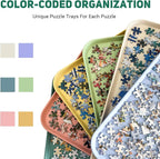 16.9" x 12" Extra-Large Puzzle Sorting Trays Stackable, 6 Pack Puzzle Sorter for Sorting 2000/3000/5000 Puzzle Pieces