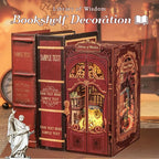 Fsolis Book Nook Kits, DIY Miniature House Kit 3D Puzzles for Adults Tiny House Mini Craft Bookshelf Nook Decor Gifts for Women Teenagers Book Lovers (Library of Wisdom)