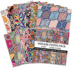 Origami Paper Kit 50 Sheets 70GSM 6 Inch Square Double Sided Color 50 Vivid Japanese Washi Chiyo Colors for Hand Crafts Origami Paper Arts Creativity.Ethnic Style