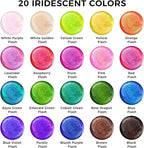ARTME Iridescent Acrylic Paint Set, 20 Chameleon Colors in 8.45 oz/250ml Bottles, Large Bulk Color-shifting Acrylic Paint Perfect for Artists, Beginners on Canvas, Rocks, Wood, Fabric with Paint Knife