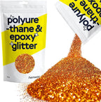 Hemway Polyurethane & Epoxy Resin Glitter 100g / 3.5oz Metallic Crystal Flake Additive for Flooring Jewelry Tumblers Glass Pigment - Fine (1/64" 0.015" 0.4mm) - Copper