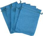 Palmhomee Pack of 25 Burlap Gift Bags with Drawstring Linen Jewelry Pouches Wedding Hessian Jute Bags for Birthday and Treat Pouches Party Wedding Favors Gift (5x7 Inch, Ocean Blue)