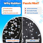 Jigsaw Puzzle Mat Roll Up, Portable Saver Pad 53” x 35” Up to 3000 Pieces, Puzzle Matt Rollup with Non-Slip Rubber Bottom & Smooth Top. (6 Sorting Trays & 1 Storage Bag)