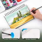 Watercolor Paper Pad, Fuumuui 5.5 * 8.5 inch 100% Cotton Paper (20 Sheets, 140lb/300g), Spiral Bound for Painting, Drawing, Art Journaling, Professional Artist Quality