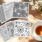 6 PCS Large Polymer Clay Texture Sheets 5.5 x 5.5 Inch Boho Clay Mat Works with Polymer Clay Cutter Pottery Earrings Jewelry DIY Making