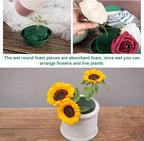 12Pcs Round Floral Foam Blocks, Wet and Dry Foam Bricks for Fresh and Artificial Flowers, Perfect for Wedding Decor, DIY Crafts, and Party Decorations