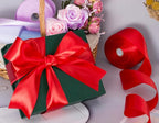 2 Inch Red Solid Satin Ribbon, 50 Yards Craft Fabric Ribbon for Gift Wrapping Floral Bouquets Wedding Party Decoration