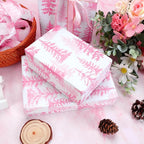 100 Sheets Christmas Tree Tissue Paper, 20x14in Forest Style Wrapping Tissue Watercolor Xmas Tree Art Tissue for Xmas Party Gift Bag Fillers Winter Party Decor (Pink)