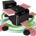 Automatic Card Shuffler and Dealer Machine 360° Rotation, Supports 12 Players, Rechargeable Card Shufflers, UNO Shuffler Card Machine Perfect for Rummy, Poker, Phase 10, Skip-Bo, Texas Hold'em
