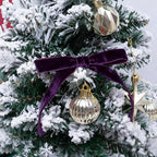 Vintage Purple Velvet Ribbon Christmas Ribbon for Gift Wrapping Crafts Christmas Tree Ornaments Halloween Garland Decorations, 5/8 Inch X 25Yd