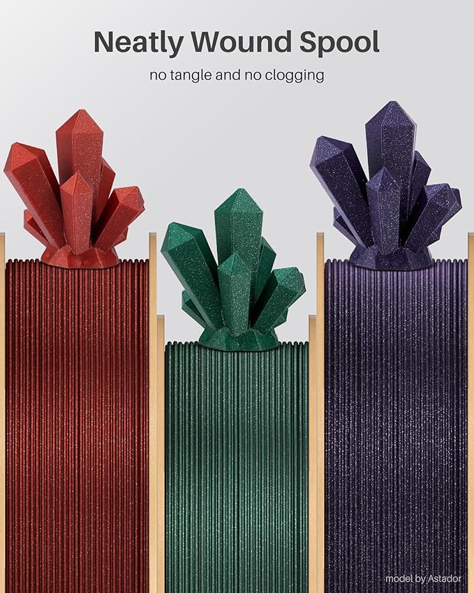 ELEGOO PLA Filament 1.75mm Sparkle Black 1KG, Glitter Twinkling 3D Printer Filament Dimensional Accuracy +/- 0.02mm, 1kg Spool(2.2lbs) Fits for Most FDM 3D Printers