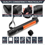 Quiver Time Black XL Orion Playmat Tube - TCG MtG Playmat Tube Case with Waterproof Zipper, Hidden Dice Pocket, Adjustable Removable Shoulder Strap, See-Through Window, Fits 14" and 15" playmats
