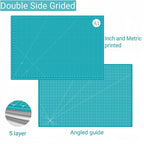 24"x36" Self Healing Cutting Mat, Sewing Mat for Crafts, Double Sided 5-Ply Table Cutting Board for Fabric Quilting Leather Modeling Hobby Project, Turquoise