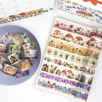 Washi Tape Set 13 Rolls - Mushroom Butterfly Floral Decorative Tape, Colored Masking Tape for Scrapbooking Supplies, Bullet Journal Supplies, Junk Journal, DIY Crafts Art
