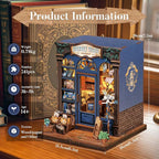 Fsolis Book Nook Kit, DIY Miniature Scene House Kit for Adults and Beginners Tiny House Mini Bookshop Model Bookshelf 3D Puzzles Nook Decor Gifts for Women Teenagers (Journey Trace Bookshop)