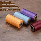 uxcell 150D 0.8mm Flat Waxed Thread 284 Yards Polyester Leather Sewing Waxed String Hand Stitching Waxed Cord for Leather Stitching Sewing Bookbinding DIY Craft Dark Green
