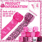 12 Rolls 60 Yards Breast Cancer Awareness Wired Edge Ribbon Pink Butterfly Patterned Ribbon Faith Hope Love Bow Making Craft Wrapping for Women Gift Wrapping Activities Home Accessories Decor