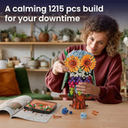 Sillbird Flower Owl Building Set for Adults and Teens, Buildable Floral Animal Model Kit for the Home Decor & Office Display, Birthday Gift Toys for Women Girlfriend Kids age 10 Years and up(1215 Pcs)