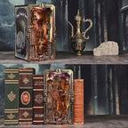 Book Nook Kit - DIY Miniature House Dollhouse Kit for Adults and Teens, Medieval Fantasy Viking Theme Bookshelf Decor 3D Wooden Puzzle Bookend, Gifts for Family, Friends (Voyage Through The Storm)