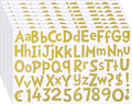TaoBary 544 Pcs 2 Inch 16 Sheets Large Letter Stickers, Upper and Lower Case, Adhesive Vinyl Alphabet Sticker for Bulletin Board, Poster, Bottle, DIY, Notebook(Glitter Gold,2 Inch)