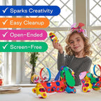Clixo Super Rainbow, 60 Piece Pack - A Versatile, Travel Friendly Magnetic Building Toy, Flexible Design for Hours of Fun Creative STEM Play, Great Gift for Curious Kids. Ages 4-99