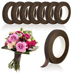 8 Packs Floral Tape, 1/2" Wide Flower Tape, Brown Floral Tape for Fresh Flowers, Adhesive Florist Tape for Floral Crafts, Bouquet Floral Arranging Stem Wrapping, Wedding Bouquet, 30Yard