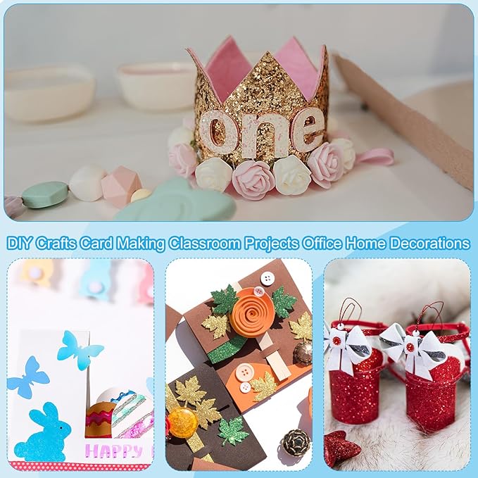 PATIKIL 2mm(1/10") Thick Non Adhesive Glitter Foam Sheet 16x24inch(40x60cm) Dark Purple, EVA Shiny Foam Board for Craft, 6 Pcs