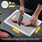 100% Pure Titanium Cutting Board for Kitchen 2mm Thickened, Easy to Clean, Dishwasher Safe, Double-Sided Chopping Board for Meat, Veggies, Fruits, Camping, Housewarming Gift (14.2" x 9.85")